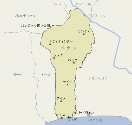 ベナン　地図