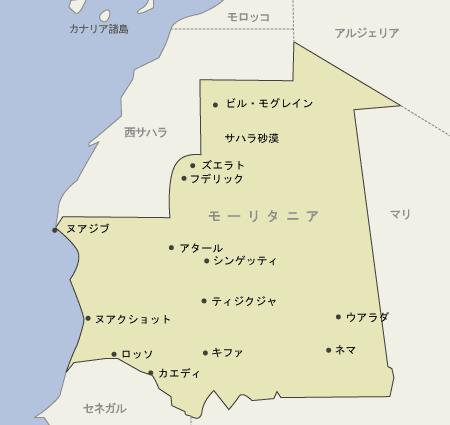 モーリタニア　地図