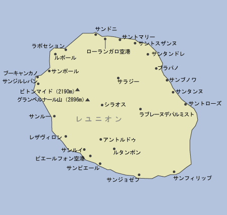 レユニオン　地図