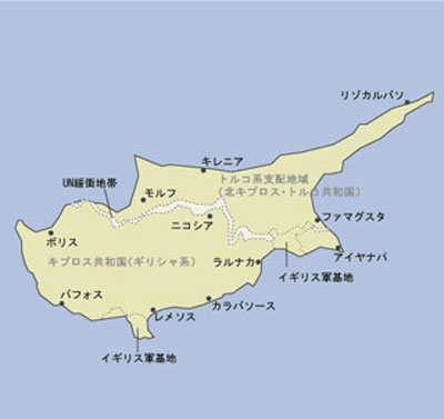 キプロス国地図