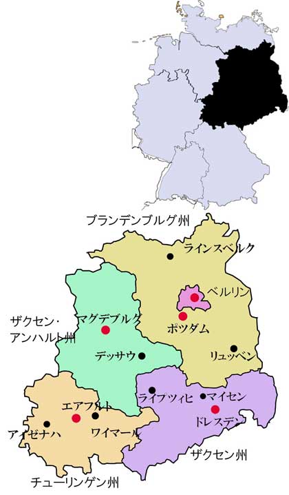 ドイツ東部地図