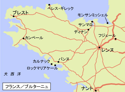 ブルターニュ地方　地図