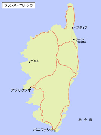 コルシカ地方　地図