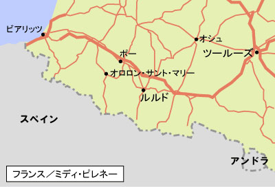 ミディ･ピレネー地方　地図