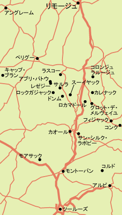 ケルシー･ペリゴール地方　地図