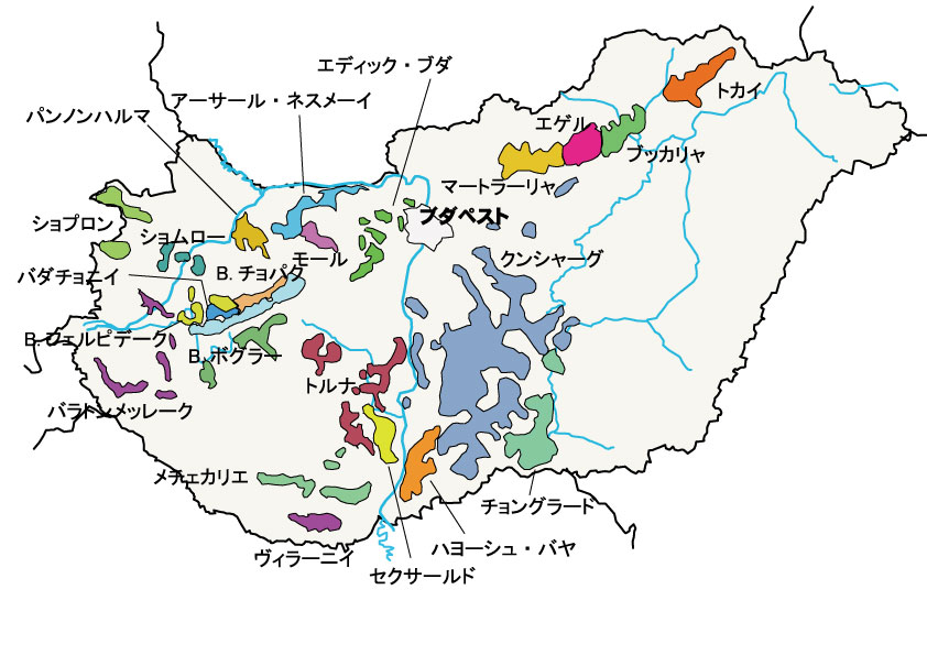 ハンガリーのワイナリー地図