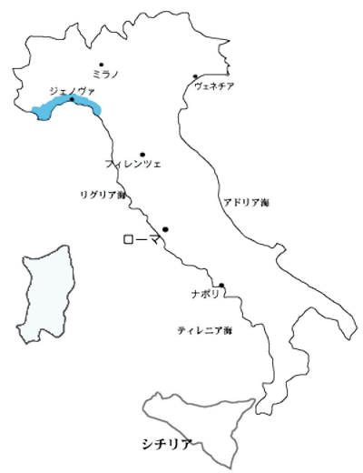 リヴィエラ沿岸地方　地図