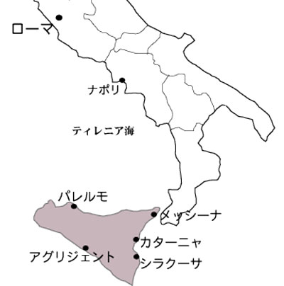 シチリア島　地図