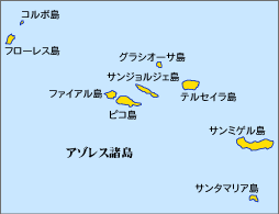 アゾレス諸島地図