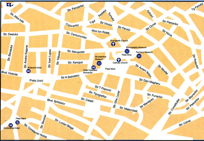シビウ市街地地図