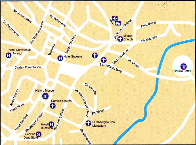 スチャヴァ市街地地図