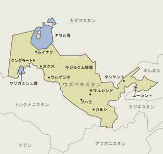 ウズベキスタン地図